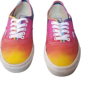 Vans Tie Dye Colorful Rainbow Canvas Sneakers Sz 8